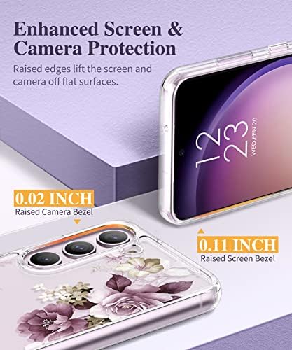 Случај Гвиевин Компатибилен Со Куќиштето Samsung Galaxy S23, Со Заштитник На Екранот + Заштитник На Објективот На Фотоапаратот Цветен Отпорен