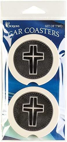Диксонови Крст Црн И Сребрен Тон 2,5 Инчен Керамички Автомобилски Подлоги Пакет од 2
