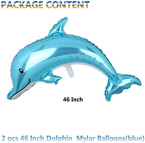 2 Парчиња Делфин Форма Прскање Џиновска Фолија Миларни Балони Украси За Роденден Детски Подарок