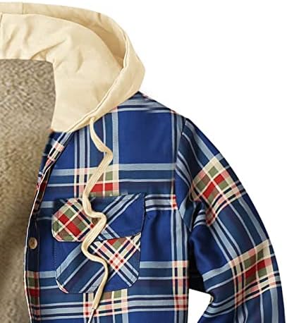 Јакна за мажи, машка густа топла кошула јакни есен и зимска мода Шерпа, наредени кошули Оверза