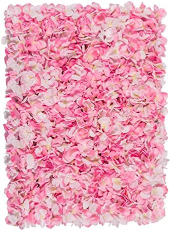 Сет на цветни wallидни панели, U'artliens вештачки wallиден цветник задник 24x16 инчи 3Д свила хиранганеа роза цветна панел за фото -позадина