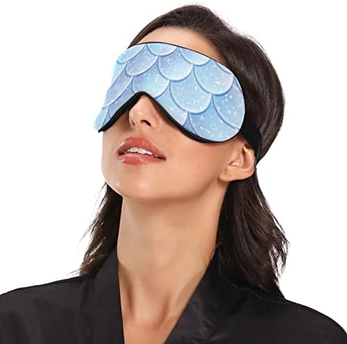 Unisex Sleep Mask Eye Glitter-Fish-Scales-Mermaide-Toil Night Sleeper Mask Удобно око за очи за спиење