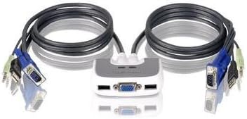IOGEAR GCS632U 2-port compact USB kvm прекинувач w/вграден 6ft кабел и аудио