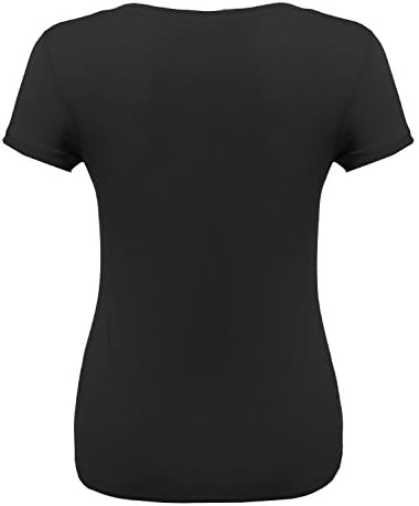 Plus4u женски краток ракав широка маица со V-врат