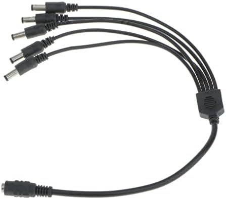 Leefasy DC 1 женски до 5 машки излезна моќност кабел y адаптер за додатоци црна