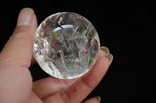 Вистинска Тибет Хималајска висока надморска височина Природна чиста кристална кварц топка сфера орби скапоцен камен 1,85 инчи со виножита од двете