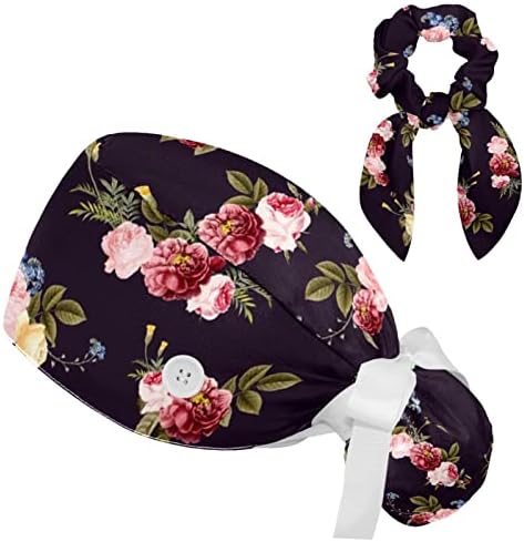 Цветно ретро работно капаче со копче и џемпери, чистење капи за жени долга коса, Unisex вратоврски со грб, повеќе бои