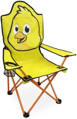 Црна сиера пилешко пилешко помлад квад стол деца преклопување на стол за кампување со држач за чаша преклопено пилешко деца тревник стол