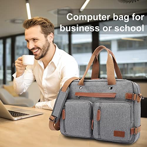 Petite Simone 3 во 1 лаптоп торба 17,3 инчи Машка работна торба за деловни чанти за чанти со чанти за чанти, компјутерска торба, торба за