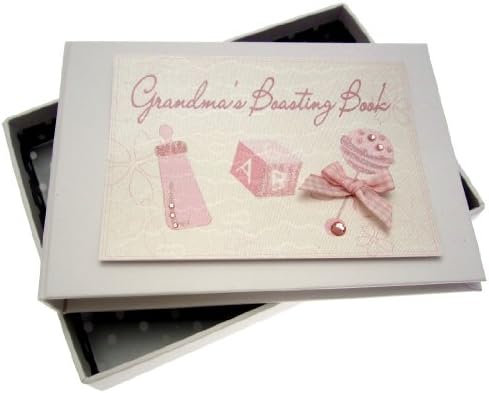 Бела памучна картичка за баба, баба, мала албум со фотографии