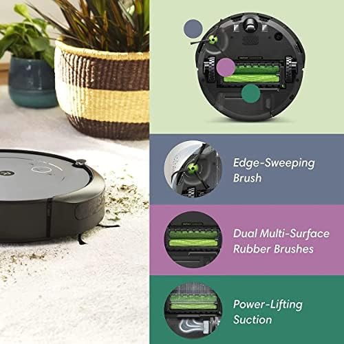 iRobot Roomba i2 Wi-Fi Поврзан Робот Вакуум-Се Движи Во Уредни Редови, Компатибилен Со Алекса, Идеален За Миленичиња Коса, теписи &засилувач;