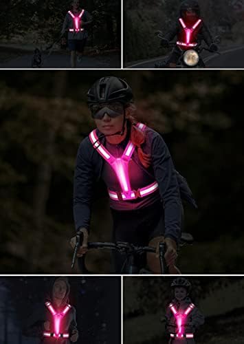 Fokia Kunbio LED рефлексивна опрема за водење елек, осветлете ги тркачите на елек ноќта шетајќи USB -полнење, до 11 часа светло со прилагодлива