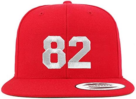 Трендовски продавница за облека Број 82 Бела нишка извезена рамна сметка за бејзбол капа