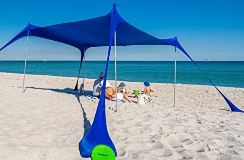 Каззари плажа крошна шатор Sun Shade UPF50+ преносна лесна лесна сенка на плажа крошна. Лесно поставување на засолниште за сонце на