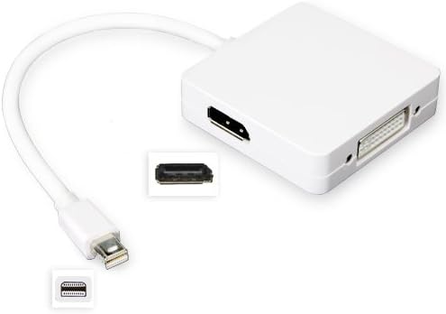 Адаптер За Приклучок со BoxWave Компатибилен Со MacBook Pro 15 - Triconnect Mini Displayport Адаптер, Се Претвора ВО DVI, HDMI или DisplayPort