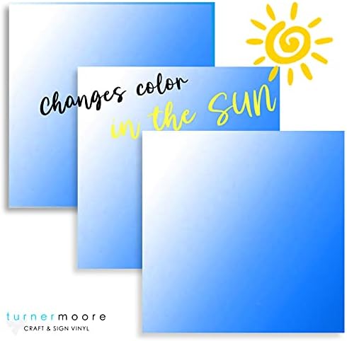 Тарнер Мур издание сино сонце во боја на винил, винил ја менува бојата во сончевата светлина, 12 x 12 uv бојата што се менува винил листови