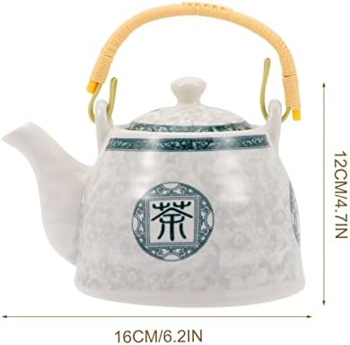 Затоплувачи на кафе Ханабас Керамички чајник порцелан Голем чај тенџере со традиционален стил тиклет со рачка од ратан, која служи