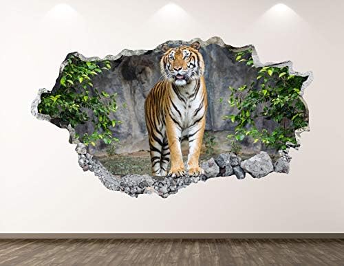 Западна планина тигар сафари wallидна декорална уметност декор 3Д разбиен налепница за животни постер детска соба мурал обичај подарок BL129