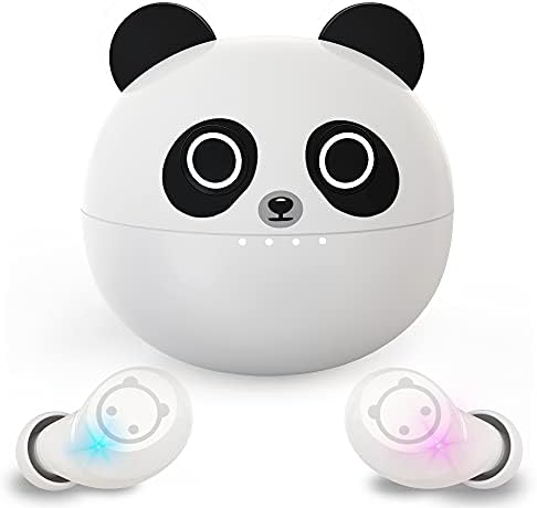 Безжични уши за деца, Bluetooth Earbuds со симпатична панда удобност и лесен дизајн на бучава за откажување на слушалки за девојки Sport