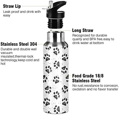 Умирико куче шепа шема на вода со шише со вода со слама капаче 20 мл за деца момчиња девојчиња, симпатична едноставна испуштање, вакуум