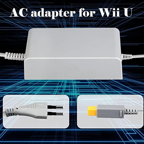 Замена на напојување со напојување со адаптер за напојување со AC wallид од типот на ЕУ за играта на конзолата Nintendo Wii U