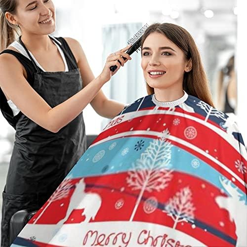 Кејп за сечење коса За Мажи Жена, Снегулки Божиќни Елементи Голема Наметка За Фризура Со Прилагодливо Затворање Водоотпорна