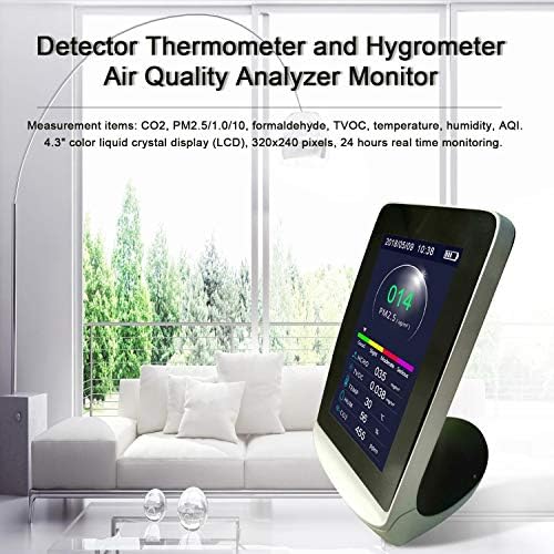 UXZDX CUJUX Дигитален мултифункционален CO2 PM2.5 PM1.0 PM10 HCHO TVOC детектор термометар Термометар Хигрометар Анализатор за квалитет на воздухот