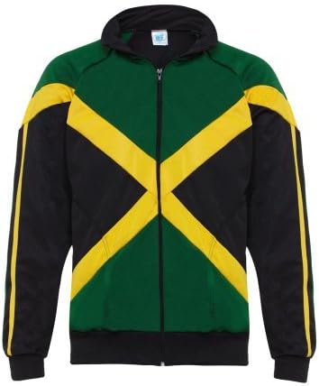 Автентична јакна за зип -ап -јакна со долги ракави на Јамајка - Унисекс