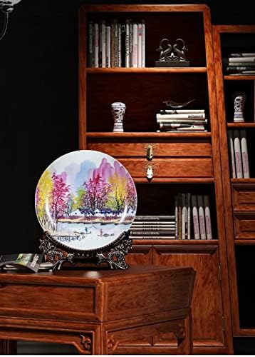 Гелден дневна соба дома керамичка чинија кинески стил бисер боја рачно насликана плоча за декорација на порцелан