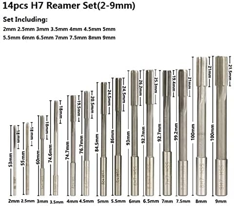 Dolunto Reamers 2.0-12mm HSS H7 Machine Reamer Поставете директно мелење на мелење поставени алатка за сечење машина
