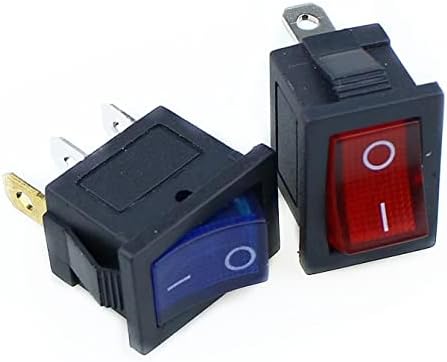 FACDEM 1PCS KCD1 Switch Switch Switch 3pin On-Off 6A/10A 250V/125V AC Црвено жолто зелено црно копче за црно копче