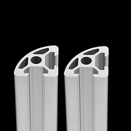MSSOOMM 2 PACK 2020 Aluminum Extrusion Profile Round Arc должина 39,37 инчи / 1000mm сребро, 20 x 20mm 20 серии Т тип Т-слот Европски профил