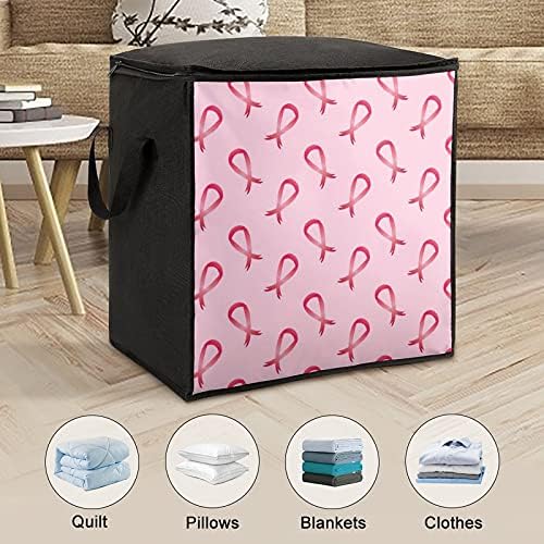 Свесност за рак на дојка розови панделки големи ватенки за чување торба за кутии за кутија за патент на врвот за облека за облека
