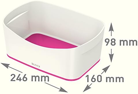 Поддршка за организатор на Leitz A5 MyBox, пластика со висок сјај, бела/розова металик; MyBox