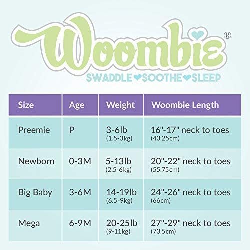 Woombie Air, сива зебра/тиркизна трим, големо бебе 14-19 фунти