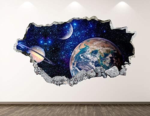 Западната планина Земја планета wallидна декорална уметност декор 3Д разбиен простор за налепница детска просторија соба мурал обичај
