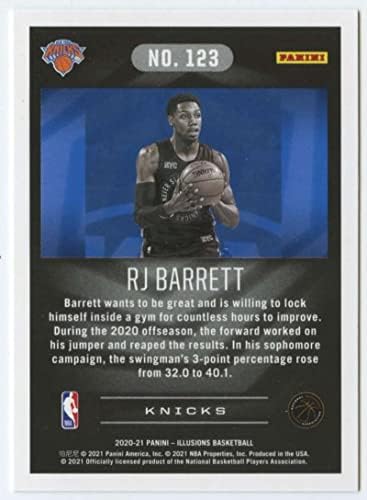2020-21 Илузии на Панини 123 RJ Barrett New York Knicks NBA кошарка за трговија со кошарка