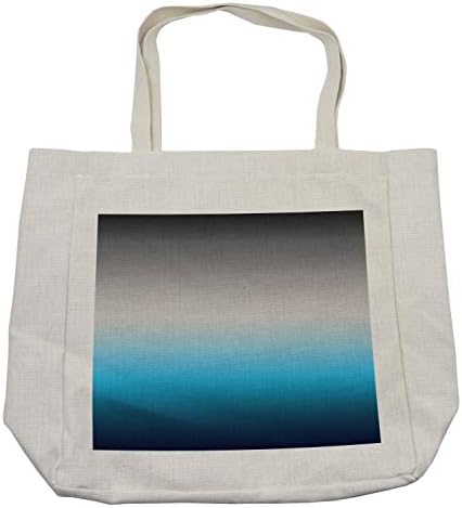 Амбесон Омбре торба за купување, апстрактна шема за промена на бојата со украсни сини и сиви тонови дизајн на небесна тема, еколошка торба за еднократна употреба за