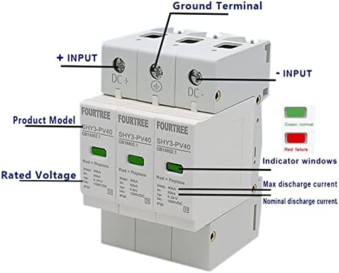 1PCS 3P DC Solar Surge Protector SPD 500V 600V 800V 1000V Надворешен уред за заштита на молња Arsterning