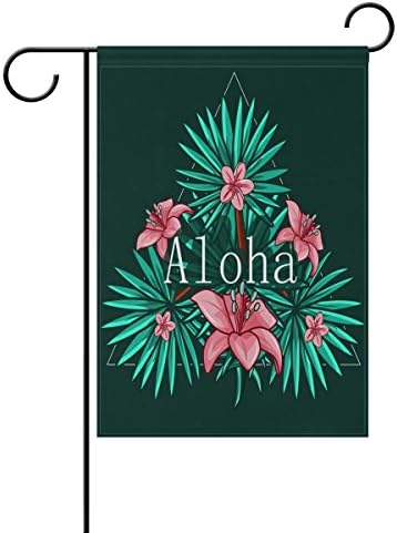 SpecialHode Ethel Ernest двострано семејно знаме Хаваја Алоха со зелени лисја Полиестер на отворено знаме домашна забава деко градинарско
