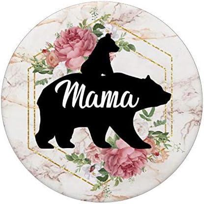 Мама мечка поп -штекер роза со 1 младенче Мајка подарок PopSockets PopGrip: Заменлива зафат за телефони и таблети