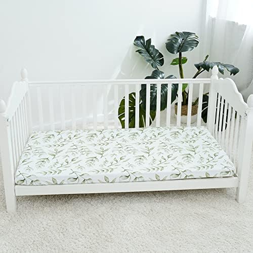 Tcbunny 2 Pack Premium опремени бебиња за креветчиња за стандарден душек за креветчиња - ултра -мек памук, стилски зајак и градинарски