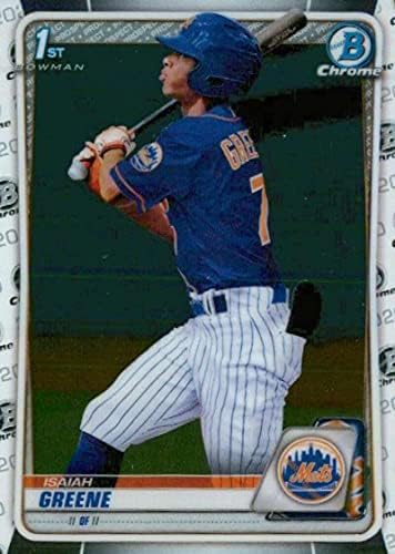 2020 Bowman Chrome Draft BD-77 Isaiah Greene RC Rackie New York Mets MLB Baseball Trading Card