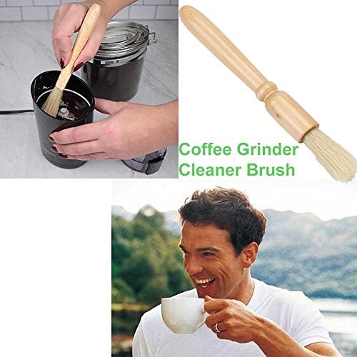Четка за чистење на мелница за кафе + кафе четка за кафе и природни четки за тесто