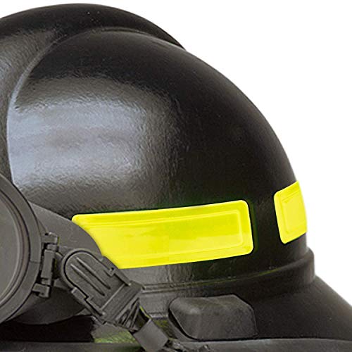 SmartSign 1 x 4 налепници на тврда капа ретро рефлексивни ленти од жолт шлем, пакет од 16