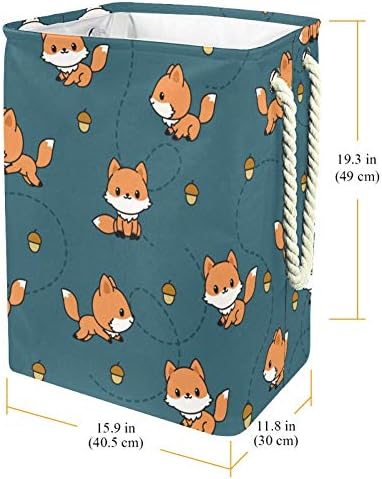 Нехомер разиграна бебе лисица шема 300D Оксфорд ПВЦ водоотпорна облека ја спречува големата корпа за перење за ќебиња играчки за облека во спална