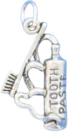 Четка за заби заби заби заби забен стоматолог 3D 925 Цврст Стерлинг сребрен шарм приврзок накит за вас