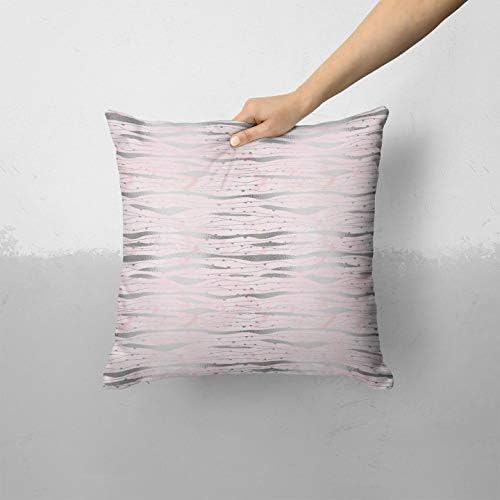iirov karamfila Сребрена и розова мермер V7 - Прилагодено декоративен украс за домашен или надворешен удар на перница за софа, кревет или кауч