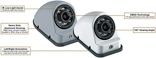 Војаџер VCMS50RGP Боја CMOS IR LED Десна Страна Камера, Сива Боја Буквар, 1/4 Сензор, Вграден Микрофон, Ntsc Видео Излез Сигнал Формат,