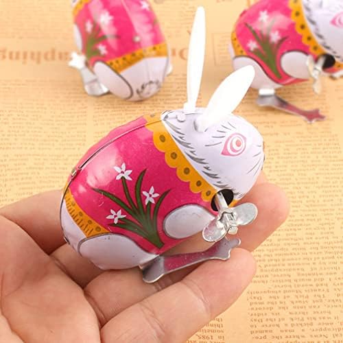 Aboofan 4PCS Велигденски часовници за зајаче ветер на зајаци играчки часовници пролетни животни ретро гроздобер ветер до зајаче метални